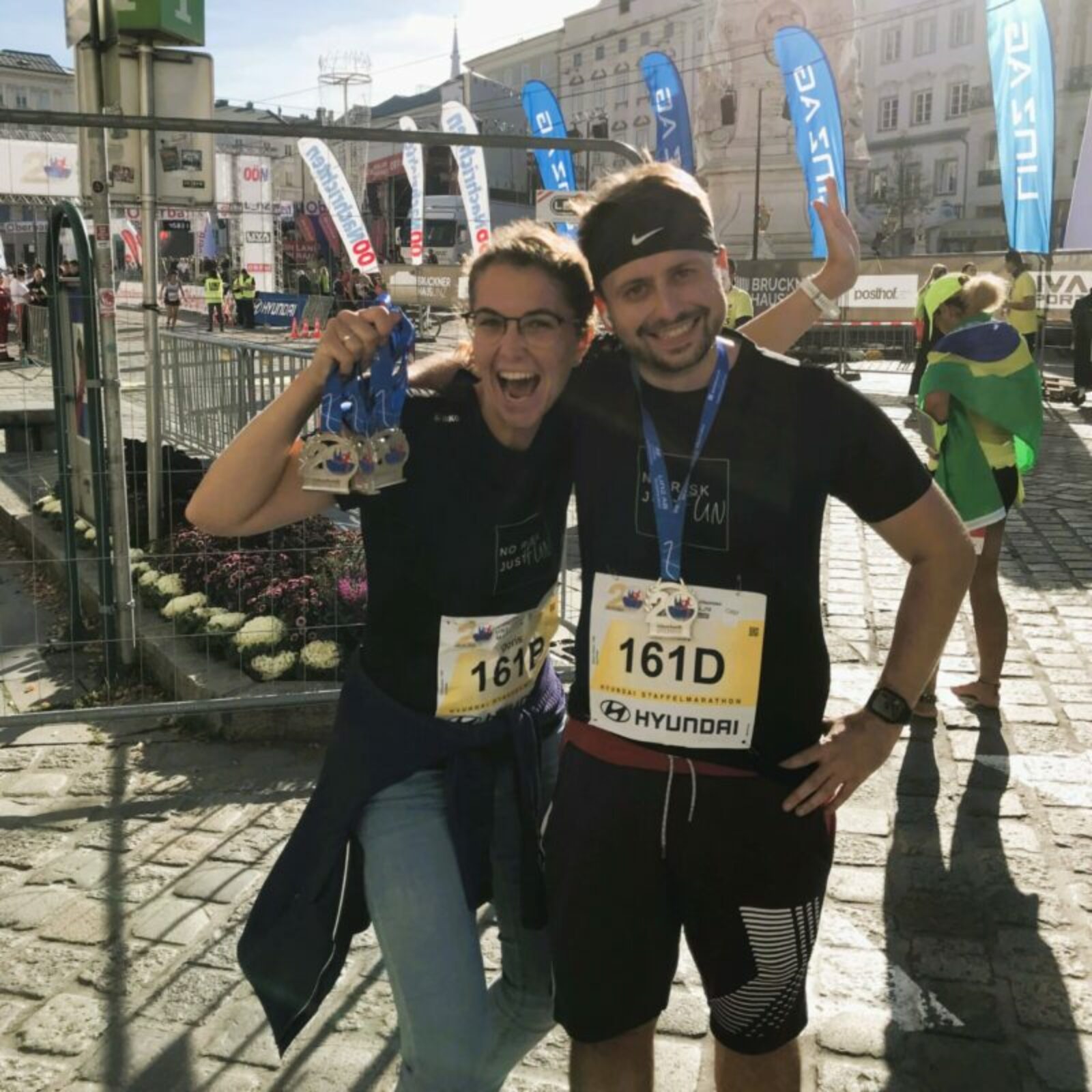 Mitarbeiter nach einem Lauf